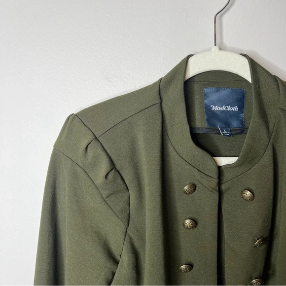 Modcloth Climb The Ranks Green Jacket - Picture 7 of 10